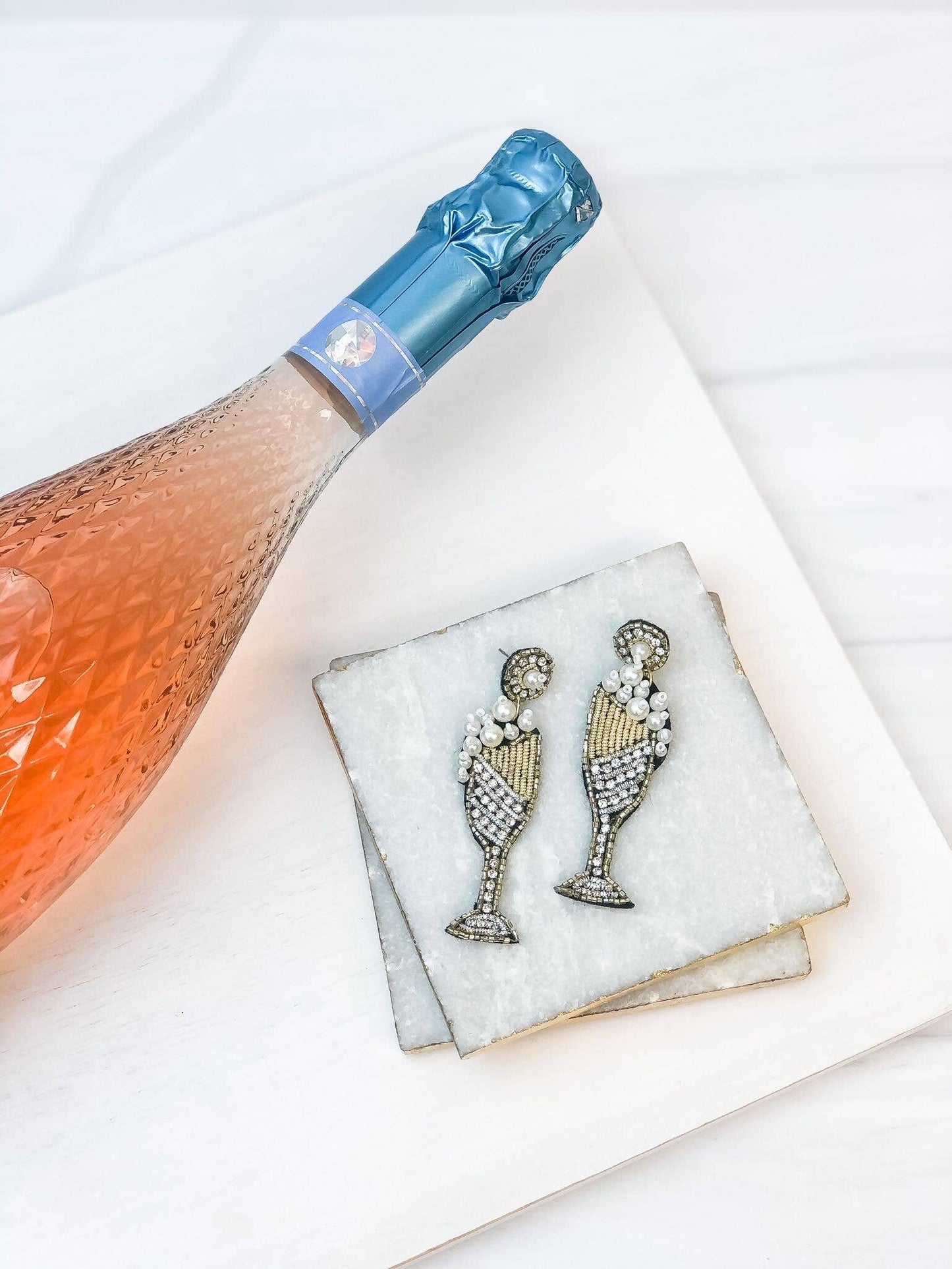 Glitzy Champagne Earrings