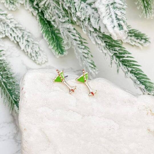 Christmas Martini Stud Earrings