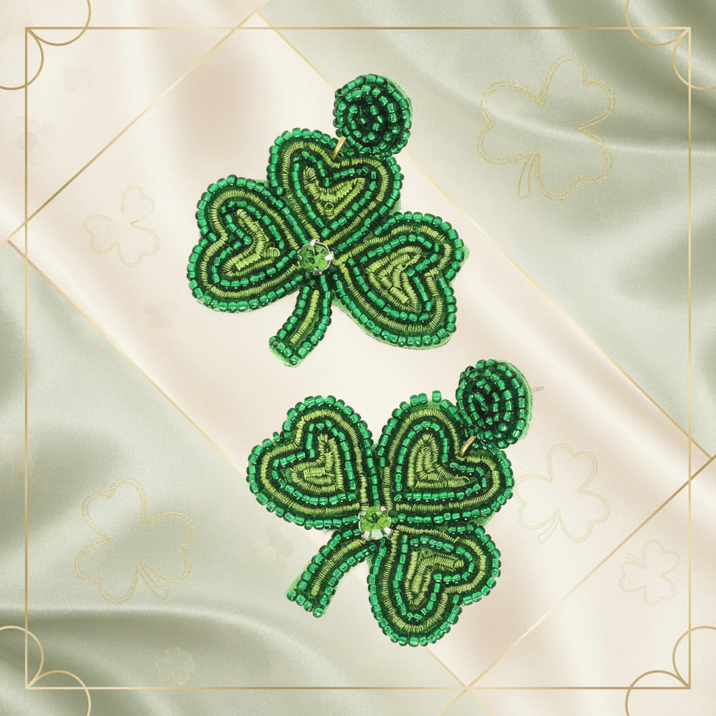 Shamrock Beaded Earrings