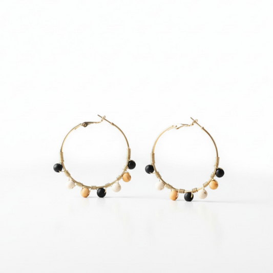 Natural Charm Hoop Earrings