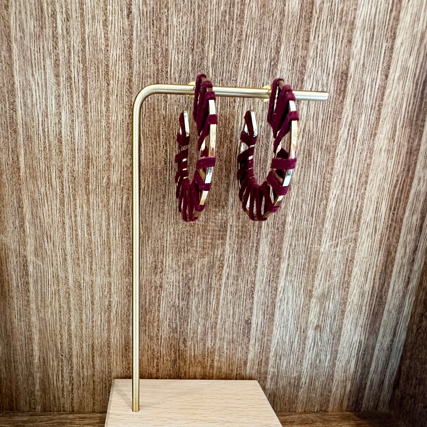 Leather Hoop Earrings