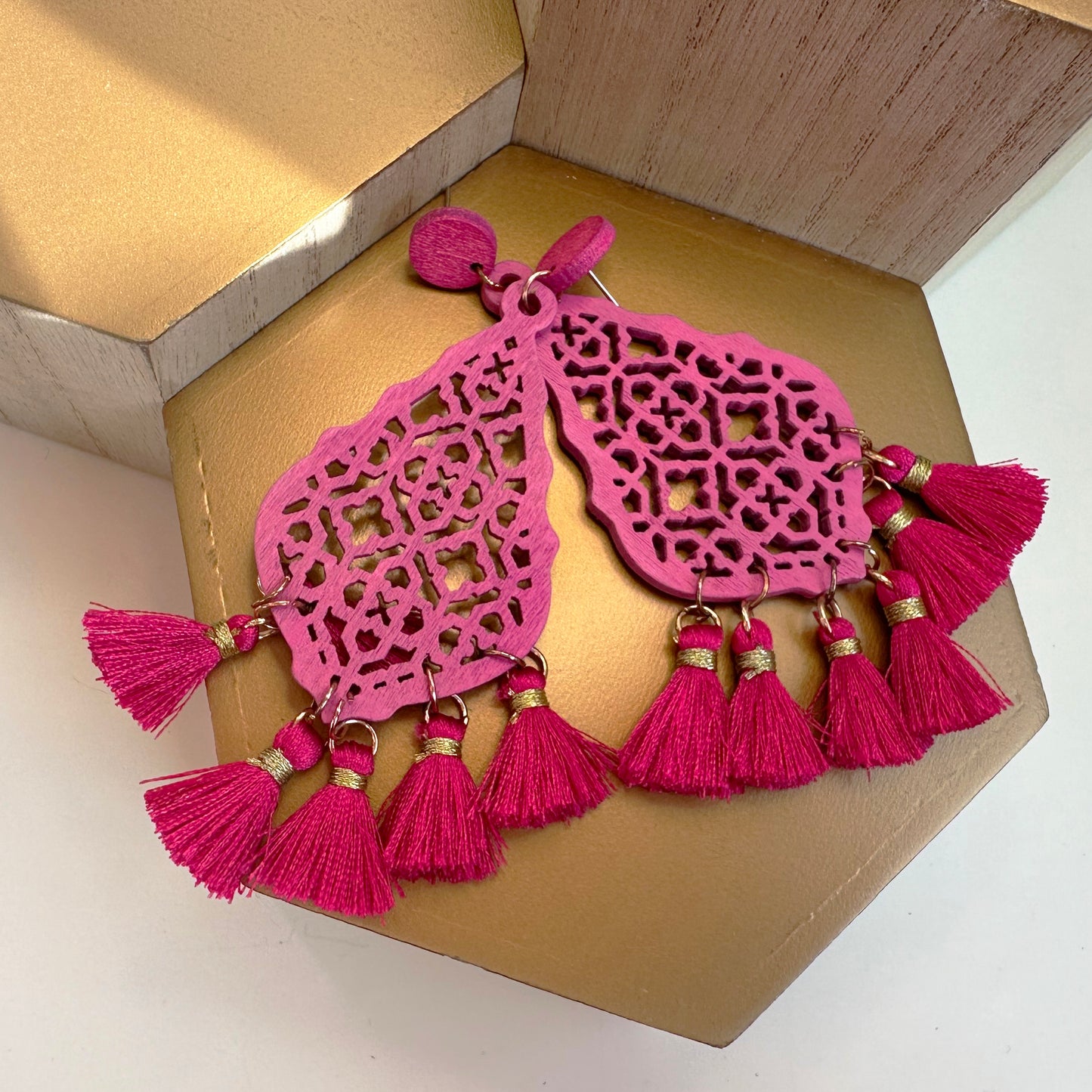 Wood Cutout Earrings