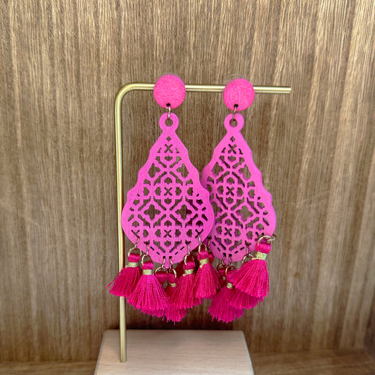 Wood Cutout Earrings