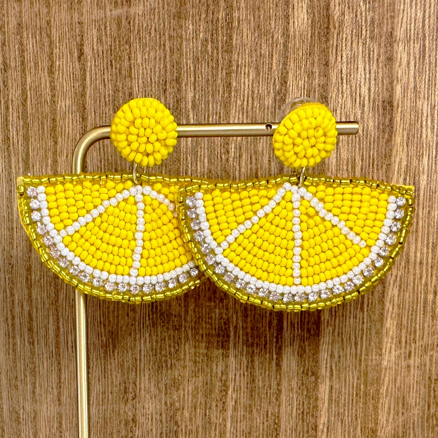 Lemon Beaded Earrings