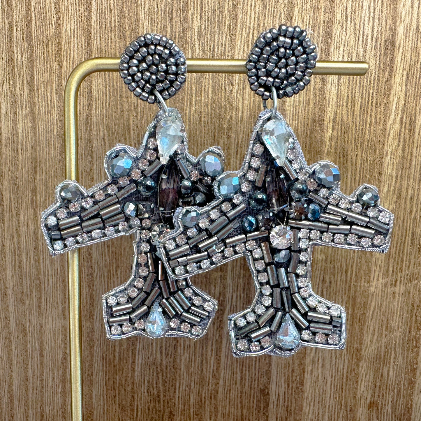 Beaded Airplane Earrings