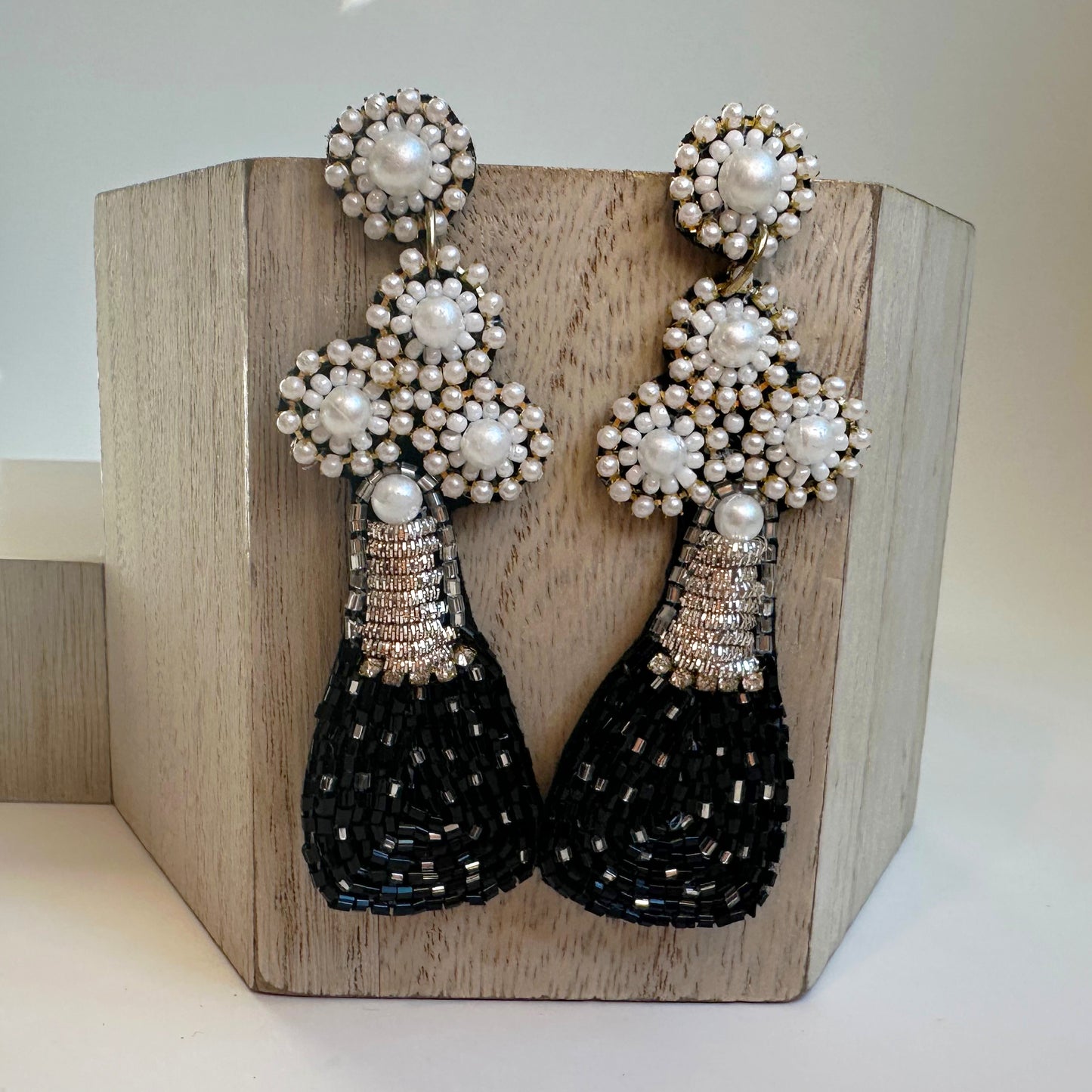 Champagne Beaded Earrings