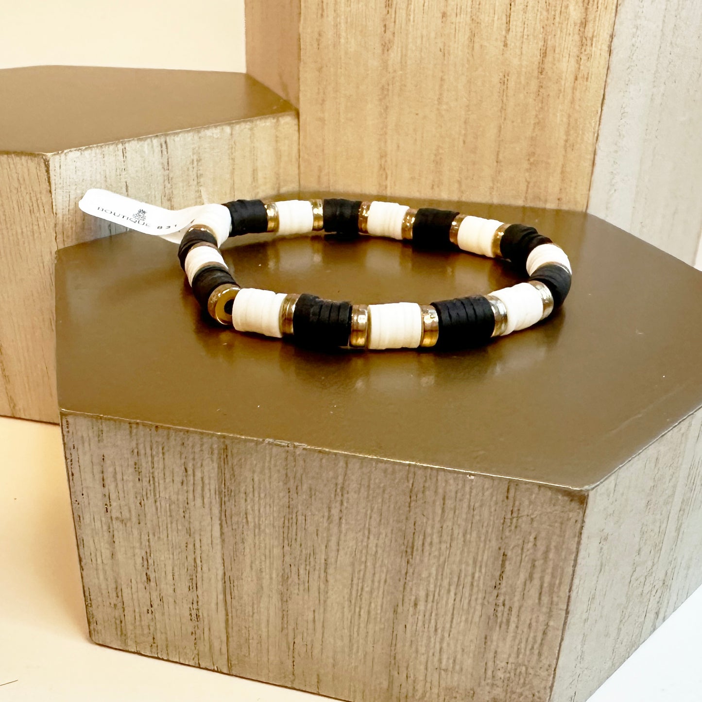Black + Gold Stretch Bracelet