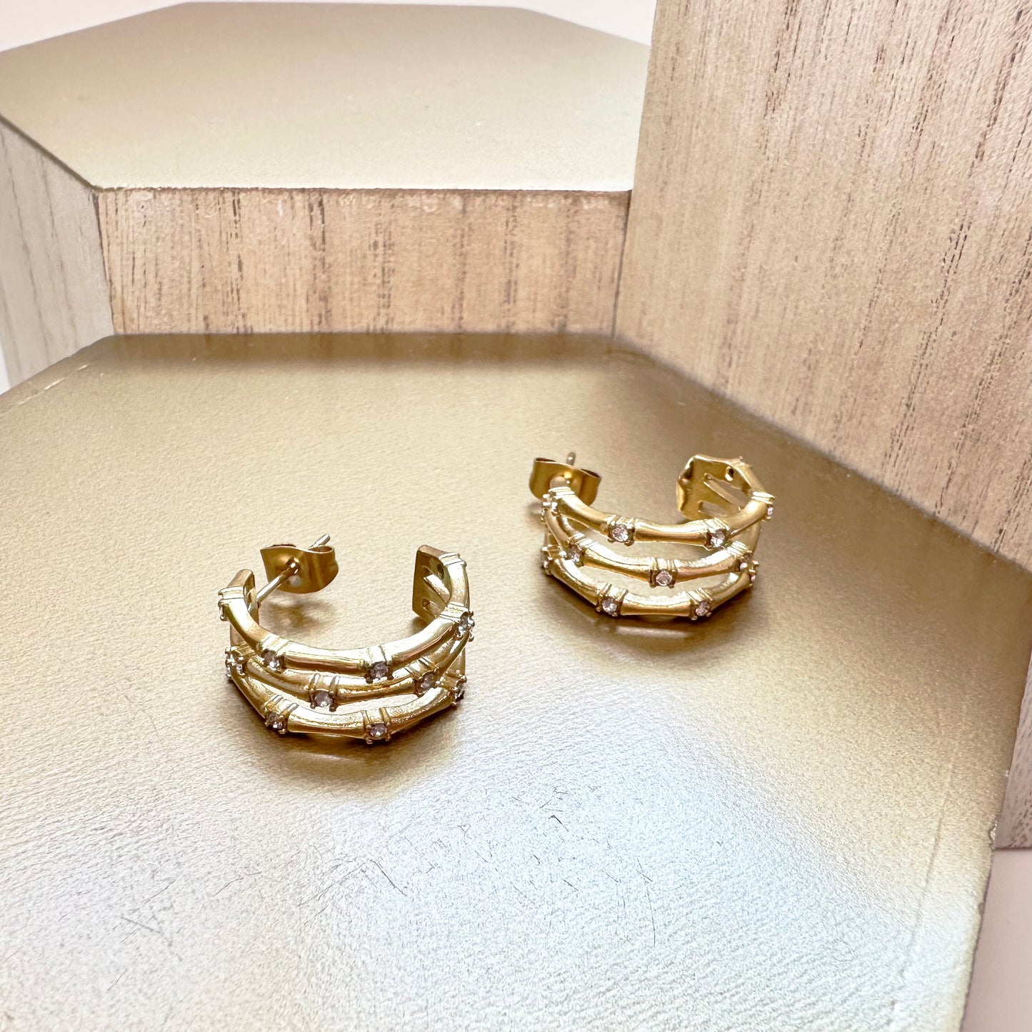 Triple Bamboo Hoop Earrings