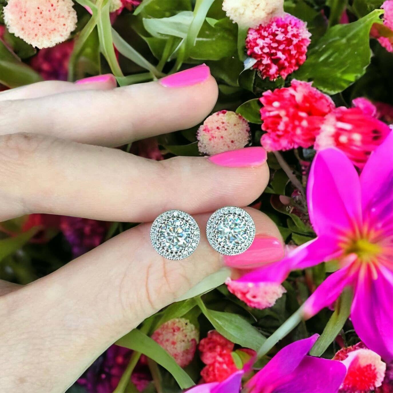 Classic Halo Stud Earrings