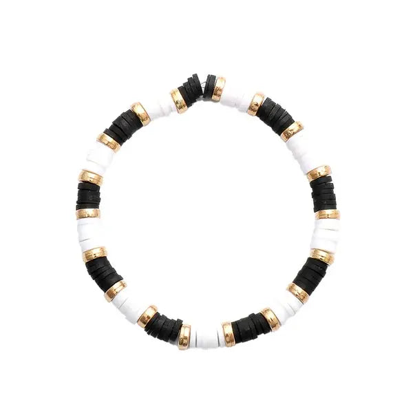 Black + Gold Stretch Bracelet