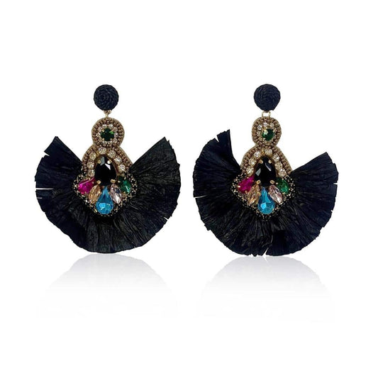 Columbiana Statement Raffia Earrings