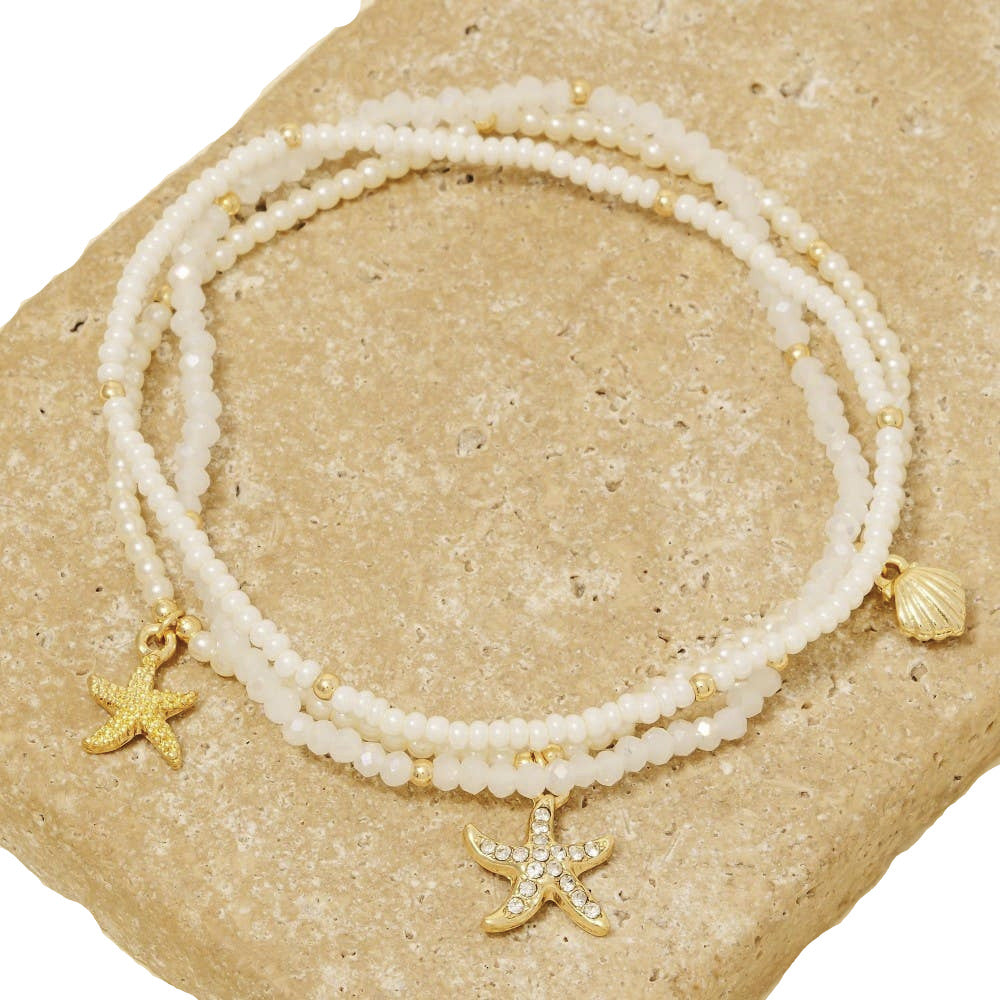 Sea Life Charms Beaded Bracelet