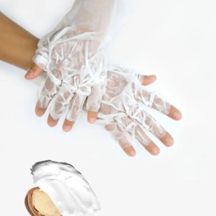 Photo of hands wearing Shea Gloves