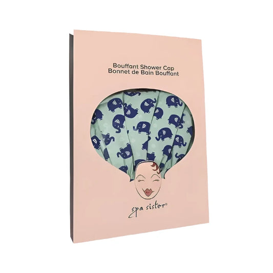 photo of shower cap with elephant print in package