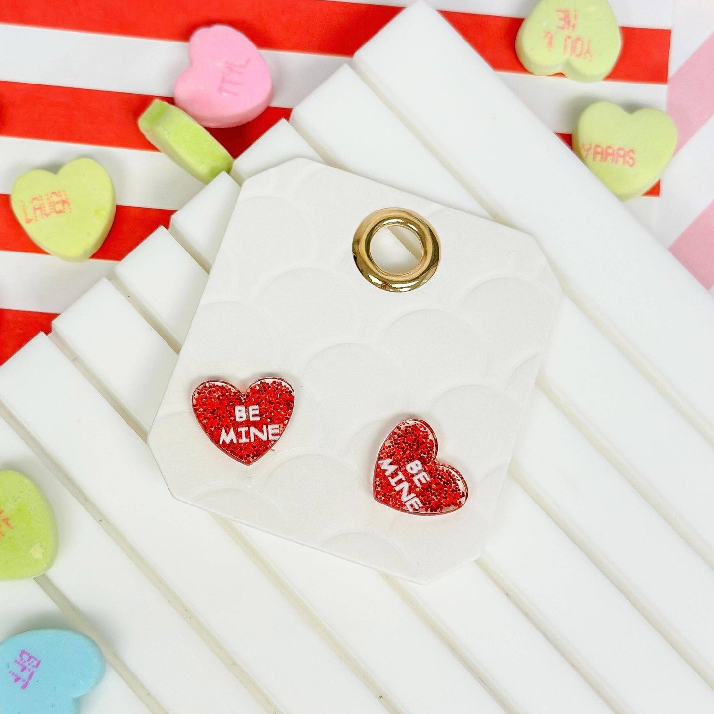 Glitter Heart Earrings