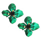 Green Flower Earrings