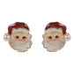 Pearl + Glitter Santa Stud Earrings