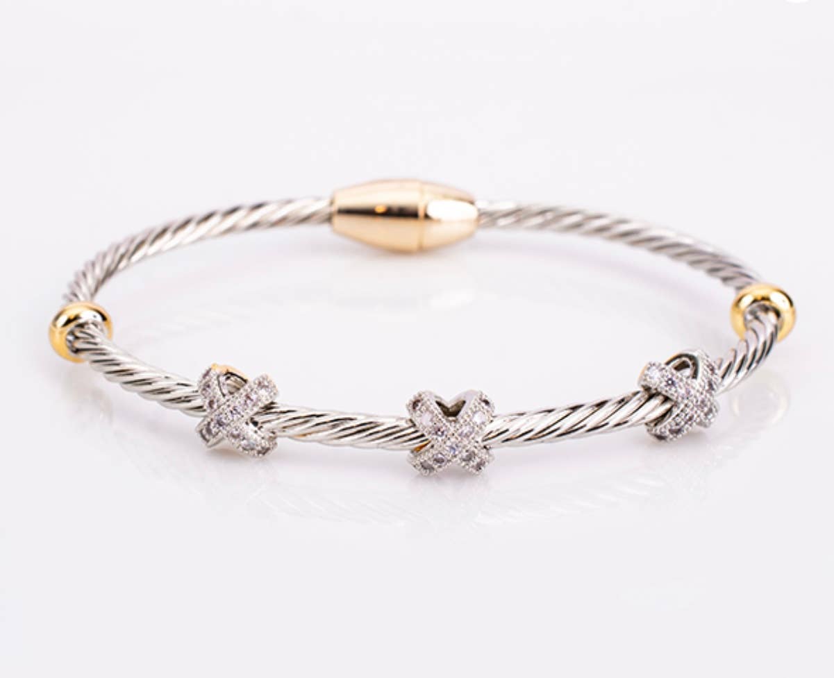 Rhinestone X Stackable Bracelet