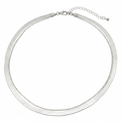 Double Snake and Largo Chain Necklace