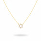 Gold necklace with a Star of David pendant on a white background