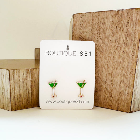 Christmas Martini Stud Earrings