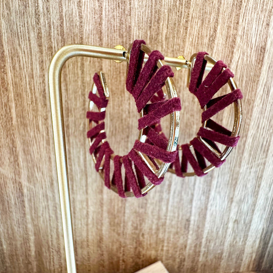 Leather Hoop Earrings