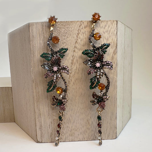 Floral Crystal Earrings