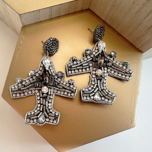 Beaded Airplane Earrings