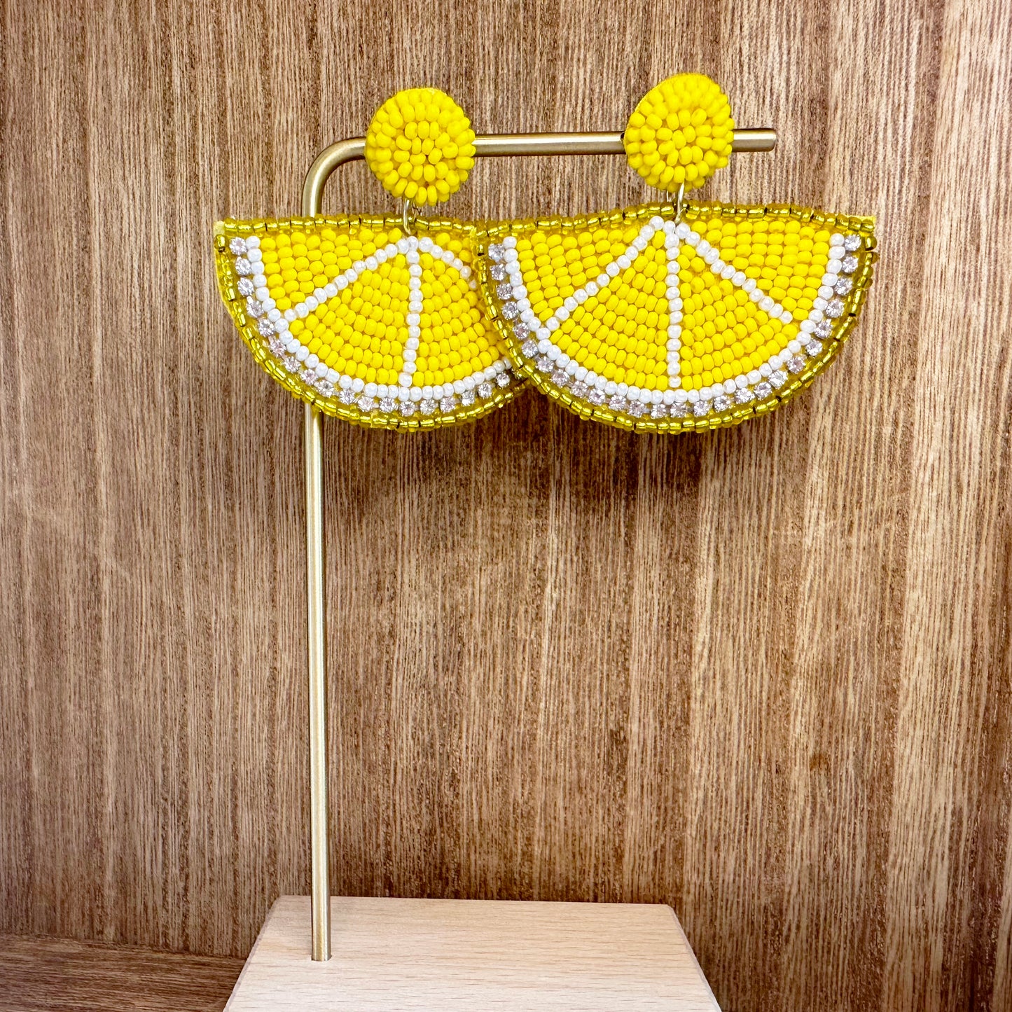 Lemon Beaded Earrings