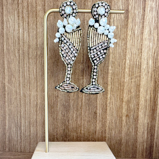 Glitzy Champagne Earrings
