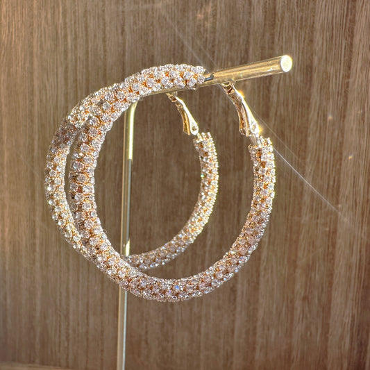 Rhinestone Hoop Earrings