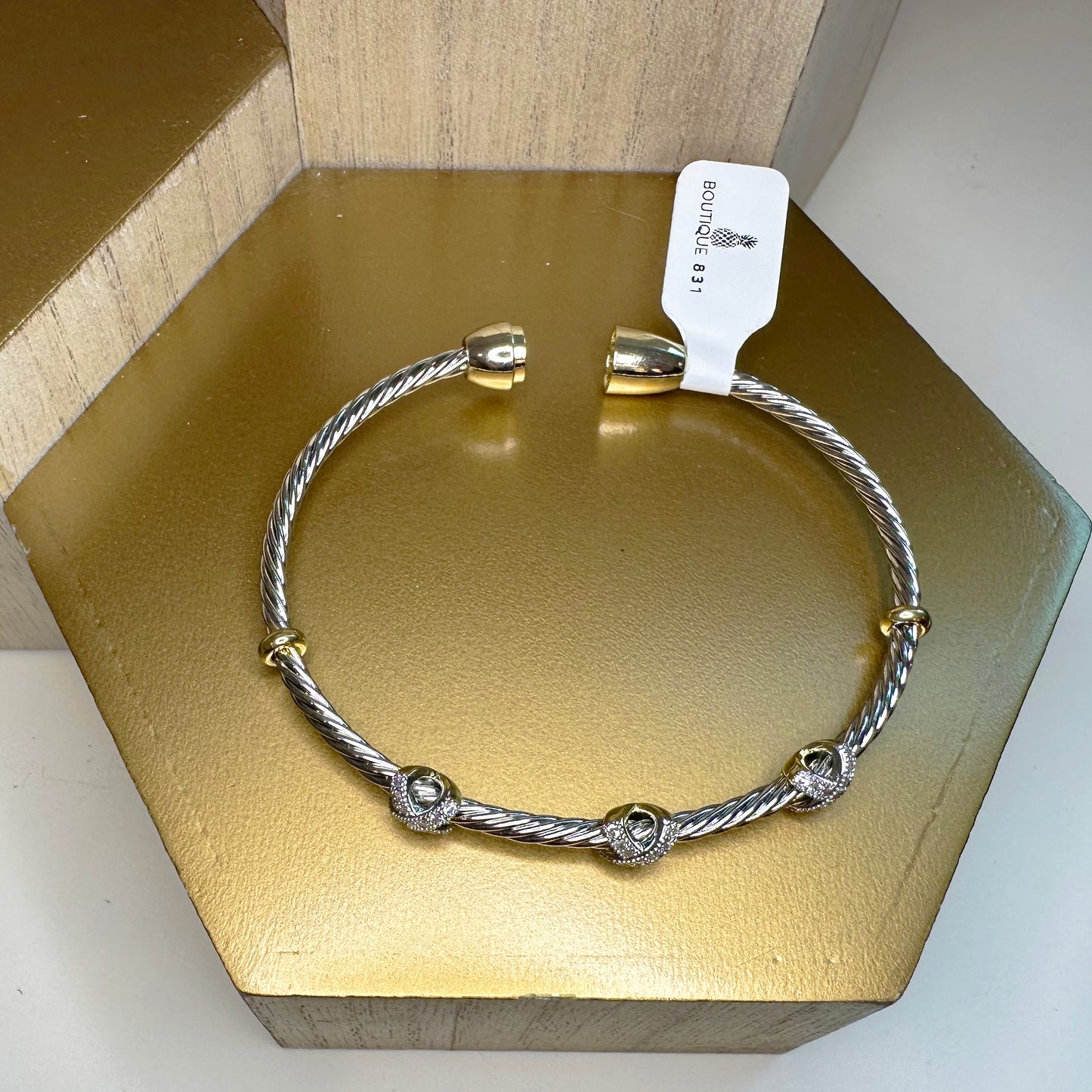 Rhinestone X Stackable Bracelet