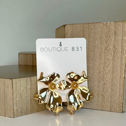 Gold Flower Earrings