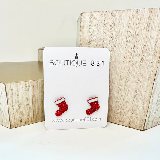 Red Stocking Earrings