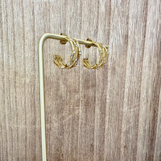 Triple Bamboo Hoop Earrings