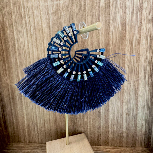Blue Fringe Earrings
