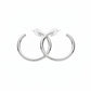 Silver hoop earrings on a white background