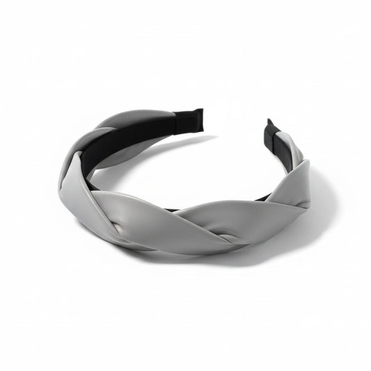 Gray headband on a white surface
