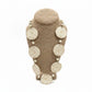 Necklace with circular beads on a mannequin bust against a white background