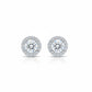 pair of halo rhinestone earrings on white background