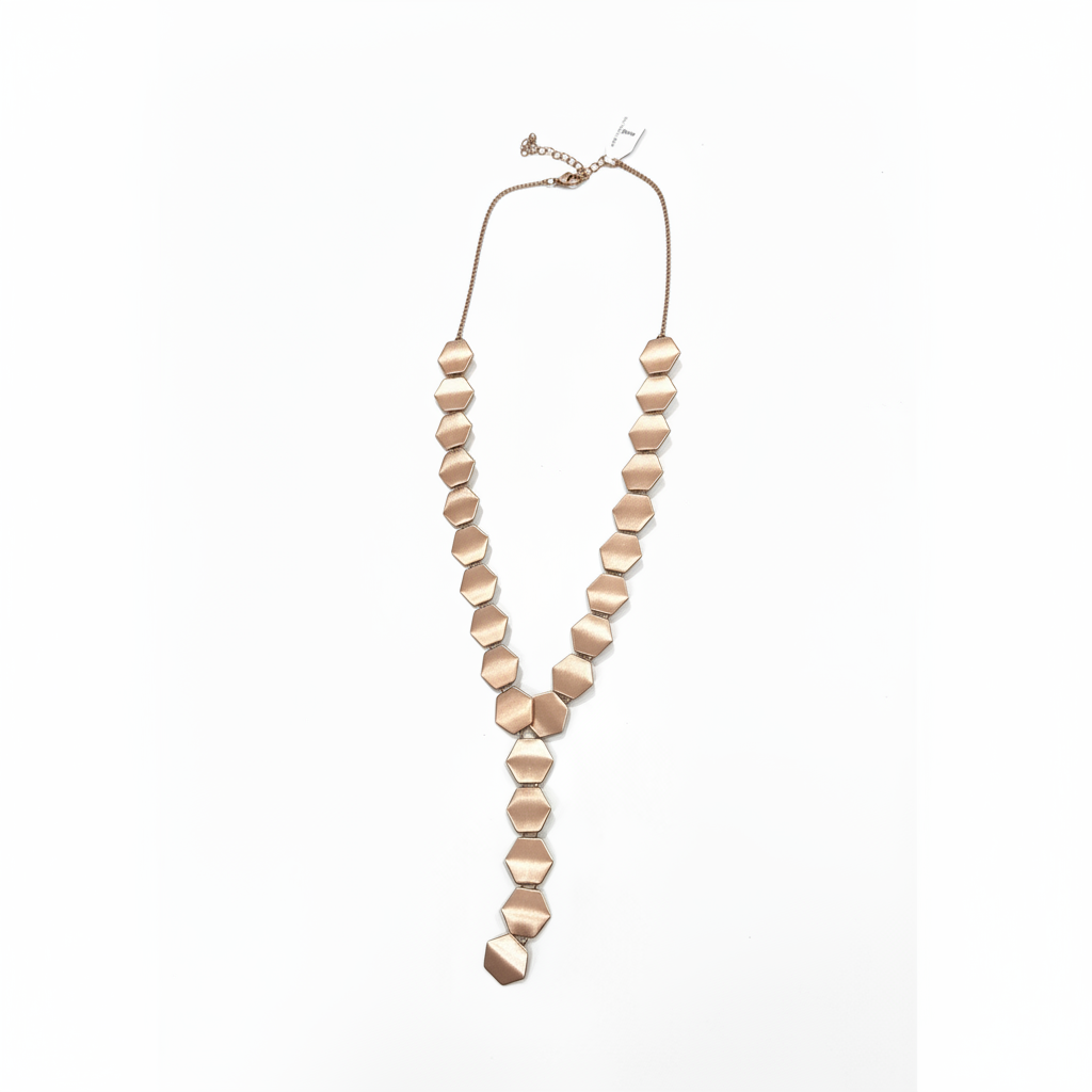 Necklace with geometric shape on a white background