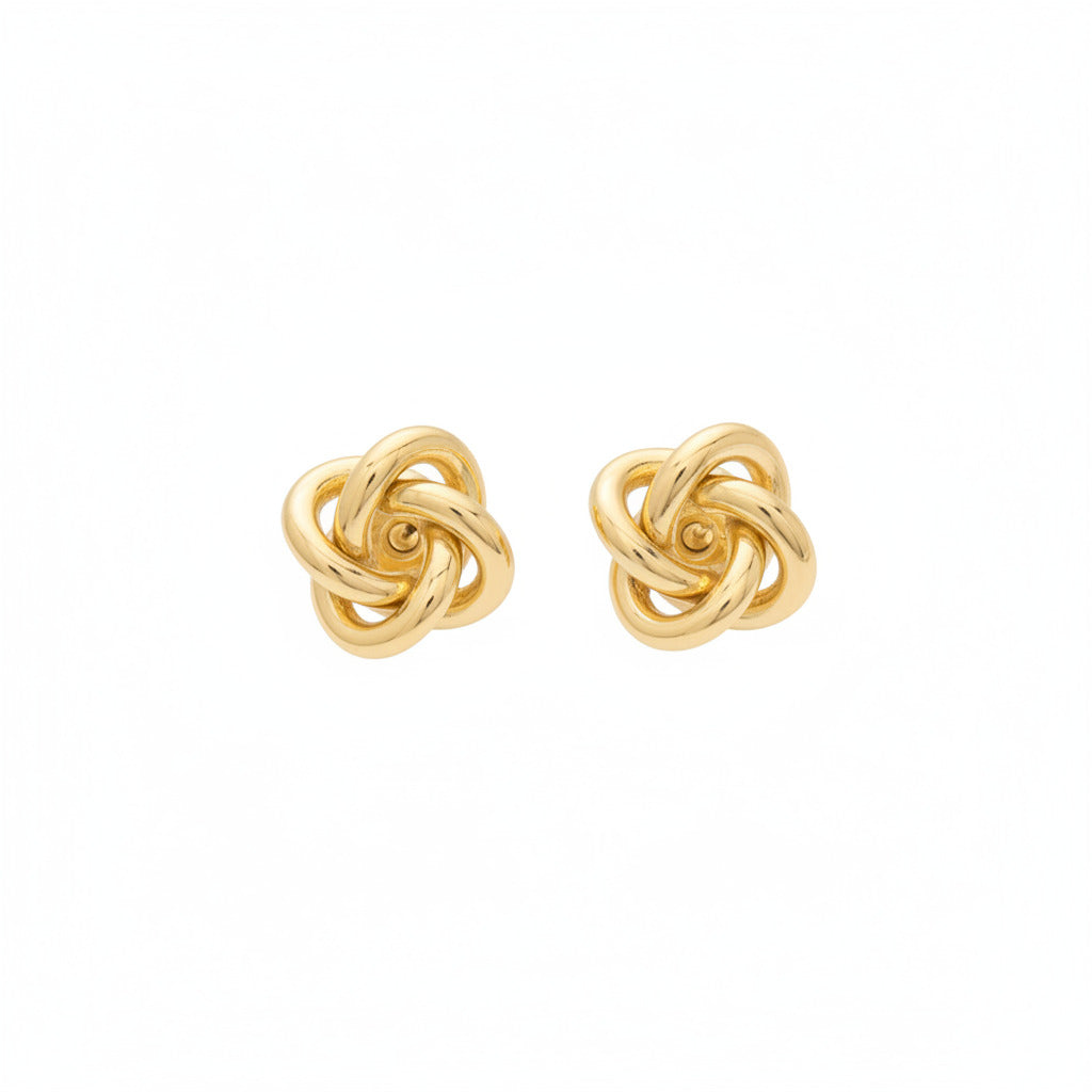 Knotted Stud Earrings in Gold