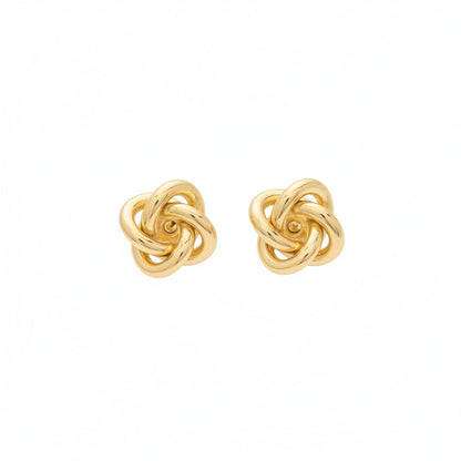 Knotted Stud Earrings in Gold