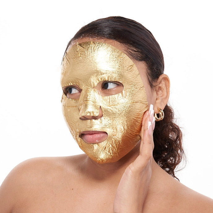 photo of woman wearing sheet mask
