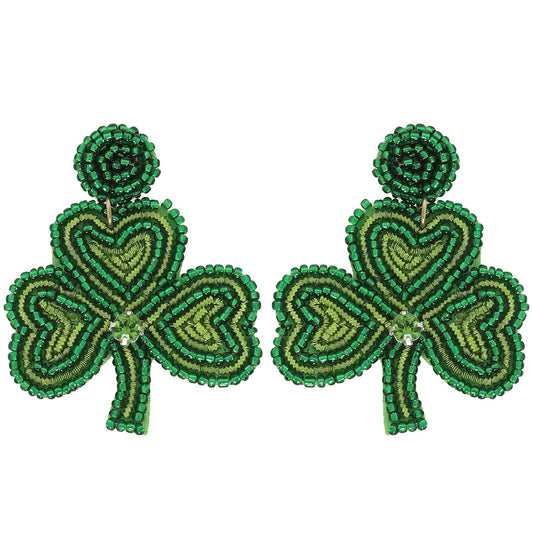 Shamrock Beaded Earrings