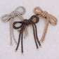 Bling Tube Bow Hair Clip - Silver | Champagne | Black