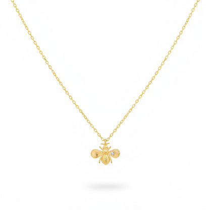 Gold necklace with bee pendant in gold