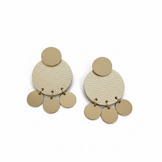 Textured Disc Statement Earrings