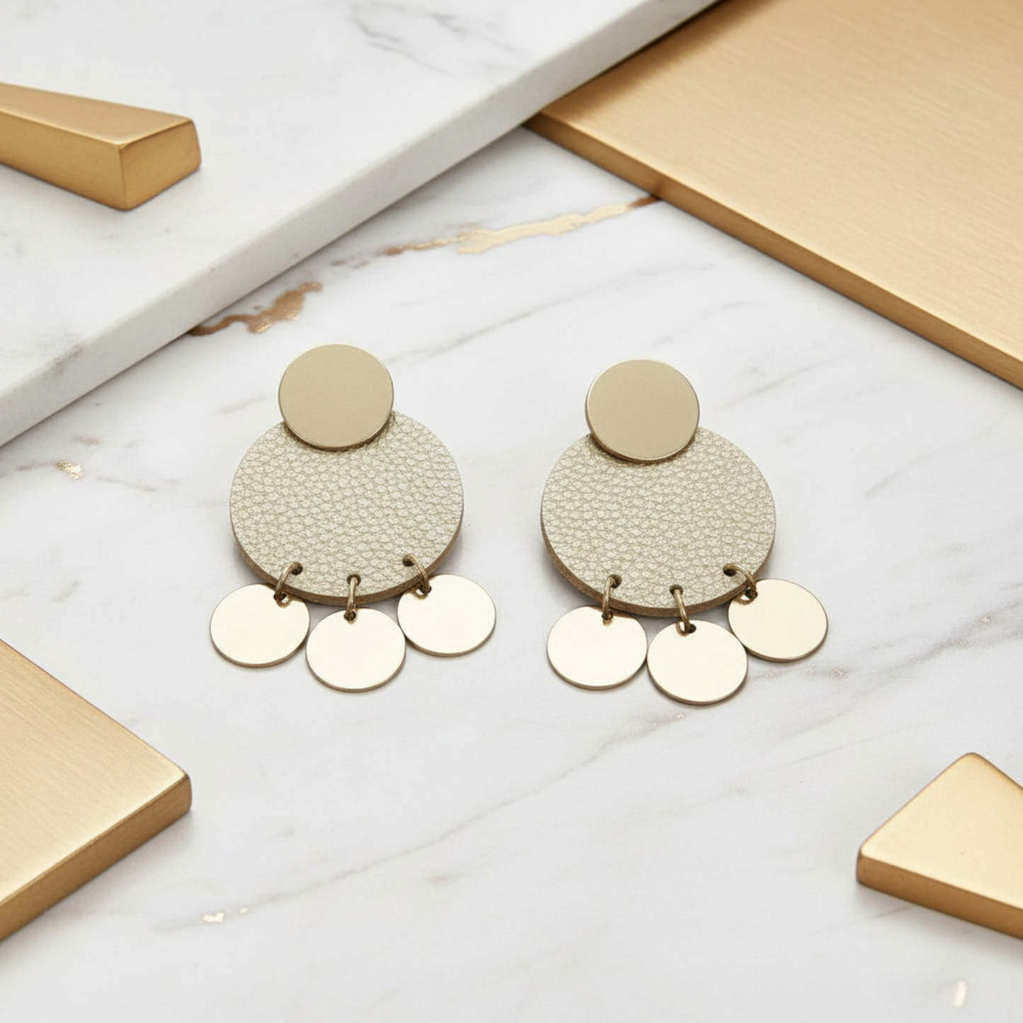 Textured Disc Statement Earrings