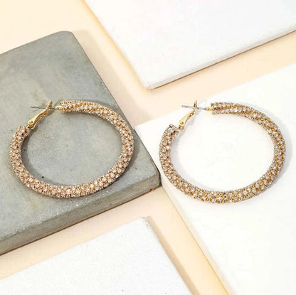 Rhinestone Hoop Earrings